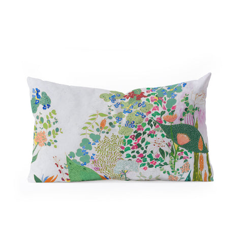 Lara Lee Meintjes Painterly Floral Jungle Oblong Throw Pillow