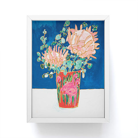 Lara Lee Meintjes Protea in Enamel Flamingo Tumbler Painting Framed Mini Art Print