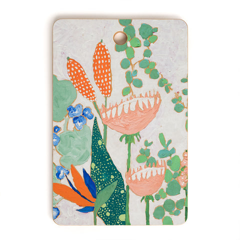 Lara Lee Meintjes Proteas and Birds of Paradise Painting Cutting Board Rectangle
