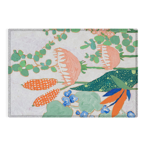 Lara Lee Meintjes Proteas and Birds of Paradise Painting Outdoor Rug