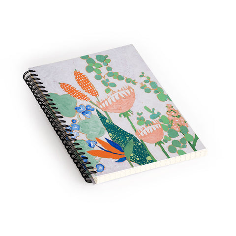 Lara Lee Meintjes Proteas and Birds of Paradise Painting Spiral Notebook