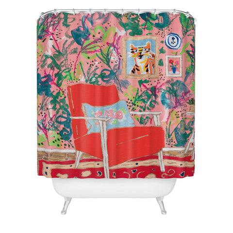 Lara Lee Meintjes Red Chair Shower Curtain