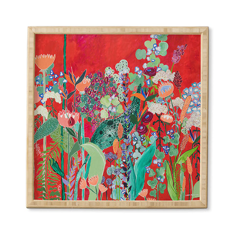 Lara Lee Meintjes Red Floral Jungle Framed Wall Art