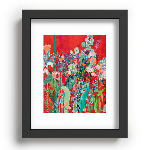 Lara Lee Meintjes Red Floral Jungle Recessed Framing Rectangle