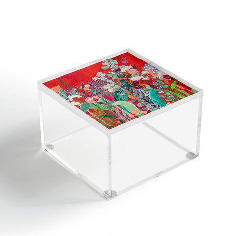 Lara Lee Meintjes Red Floral Jungle Acrylic Box