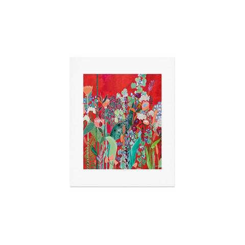Lara Lee Meintjes Red Floral Jungle Art Print