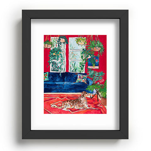 Lara Lee Meintjes Red Interior With Borzoi Dog And House Plants Recessed Framing Rectangle