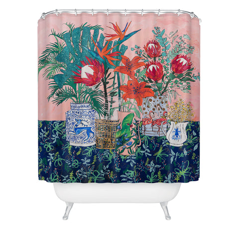 Lara Lee Meintjes The Domesticated Jungle Floral Still Life Art Shower Curtain