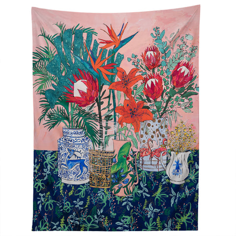 Lara Lee Meintjes The Domesticated Jungle Floral Still Life Art Tapestry