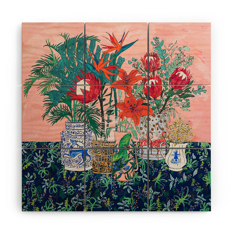 Lara Lee Meintjes The Domesticated Jungle Floral Still Life Art Wood Wall Mural