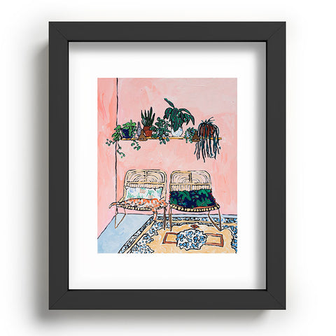 Lara Lee Meintjes Two Chairs and a Napping Ginger Cat Recessed Framing Rectangle