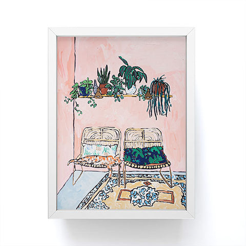 Lara Lee Meintjes Two Chairs and a Napping Ginger Cat Framed Mini Art Print