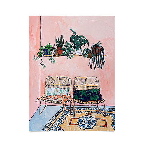 Lara Lee Meintjes Two Chairs and a Napping Ginger Cat Poster