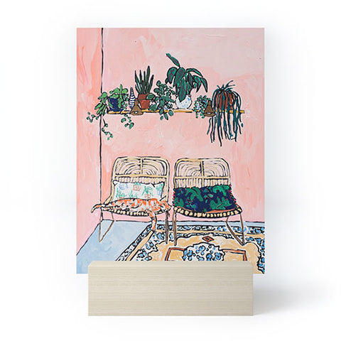 Lara Lee Meintjes Two Chairs and a Napping Ginger Cat Mini Art Print