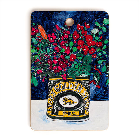 Lara Lee Meintjes Wild Flowers in Golden Syrup Tin on Blue Cutting Board Rectangle