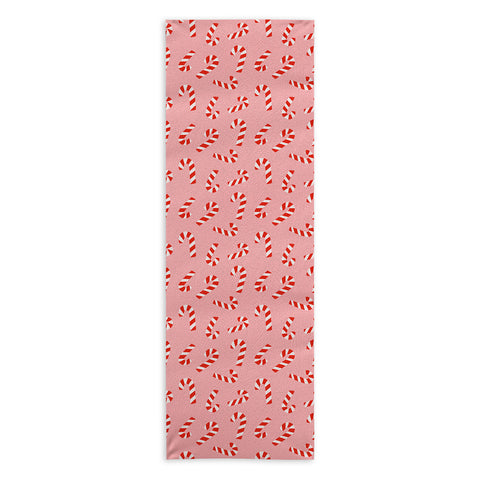 Lathe & Quill Candy Canes Pink Yoga Towel