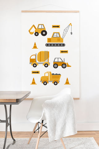 Lathe & Quill Construction Trucks Art Print And Hanger