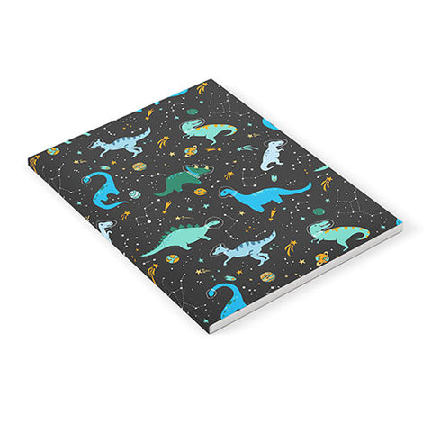Lathe & Quill Dinosaurs in Space in Blue Notebook