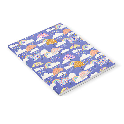 Lathe & Quill Spring Rain with Umbrellas Notebook