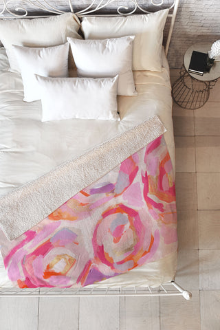 Laura Fedorowicz Apple Blossoms Fleece Throw Blanket