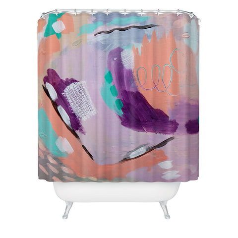 Laura Fedorowicz Ash and Blush Shower Curtain