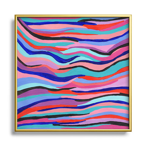Laura Fedorowicz Azur Waves Metal Square Framed Art Print