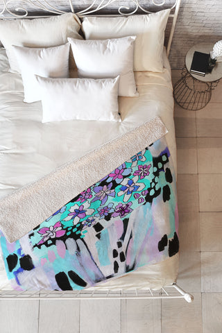 Laura Fedorowicz Bloom Even in the Dark Fleece Throw Blanket