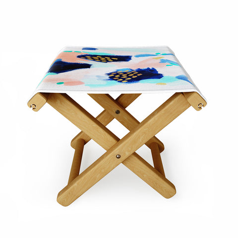 Laura Fedorowicz Blush Abstract Folding Stool