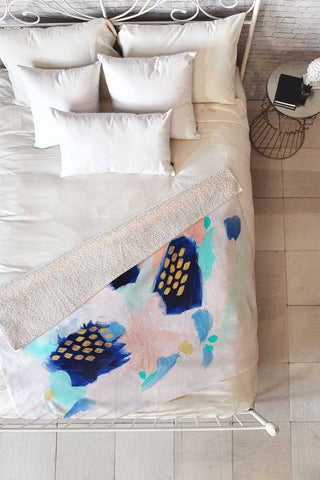 Laura Fedorowicz Blush Abstract Fleece Throw Blanket