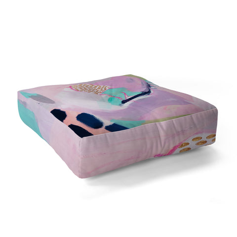 Laura Fedorowicz Blush Leopard Floor Pillow Square