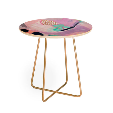Laura Fedorowicz Blush Leopard Round Side Table