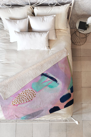 Laura Fedorowicz Blush Leopard Fleece Throw Blanket