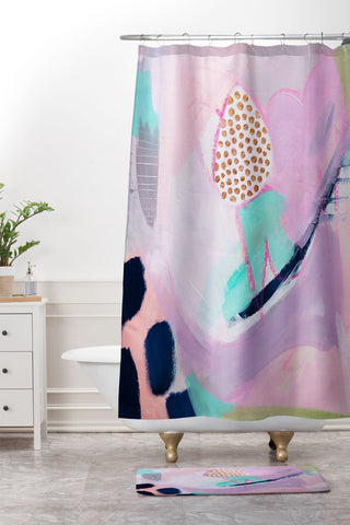 Laura Fedorowicz Blush Leopard Shower Curtain And Mat