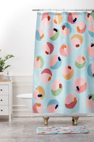 Laura Fedorowicz Bounce Abstract Shower Curtain And Mat