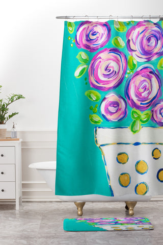 Laura Fedorowicz Bouquet for One Shower Curtain And Mat