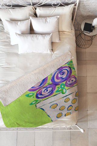 Laura Fedorowicz Bouquet for Two Fleece Throw Blanket