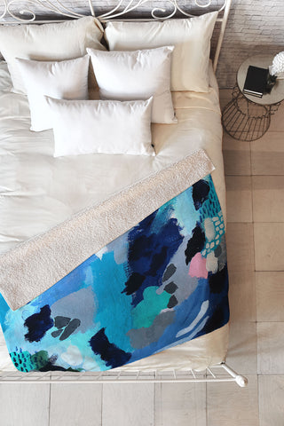 Laura Fedorowicz Cloudy with a Chance of Pink Fleece Throw Blanket