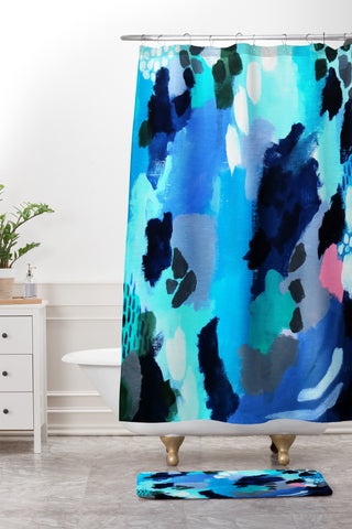 Laura Fedorowicz Cloudy with a Chance of Pink Shower Curtain And Mat