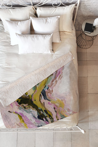 Laura Fedorowicz Connected Abstract Fleece Throw Blanket