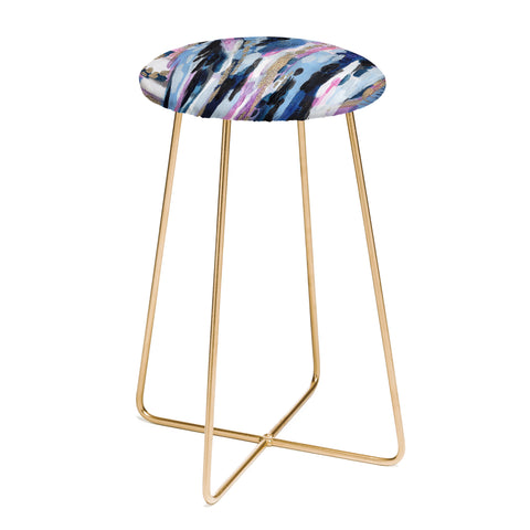 Laura Fedorowicz Denim Abstract Counter Stool