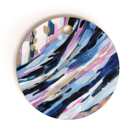 Laura Fedorowicz Denim Abstract Cutting Board Round