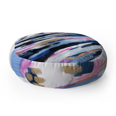 Laura Fedorowicz Denim Abstract Floor Pillow Round