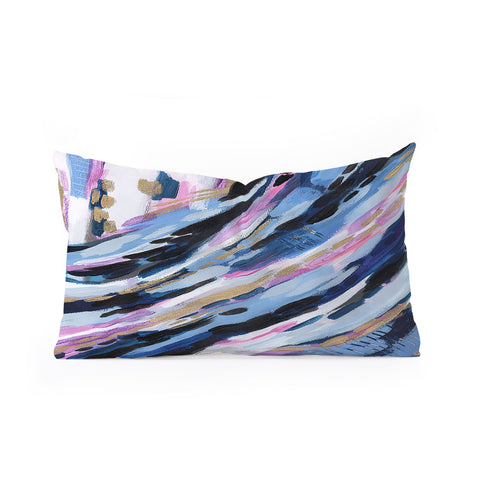 Laura Fedorowicz Denim Abstract Oblong Throw Pillow