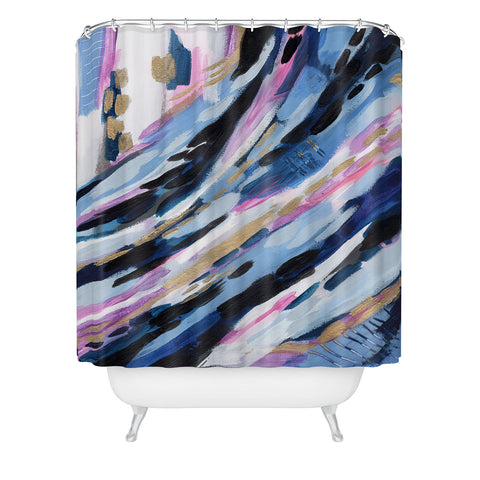 Laura Fedorowicz Denim Abstract Shower Curtain