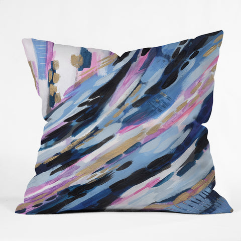 Laura Fedorowicz Denim Abstract Outdoor Throw Pillow