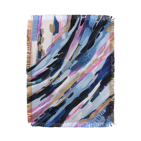 Laura Fedorowicz Denim Abstract Throw Blanket