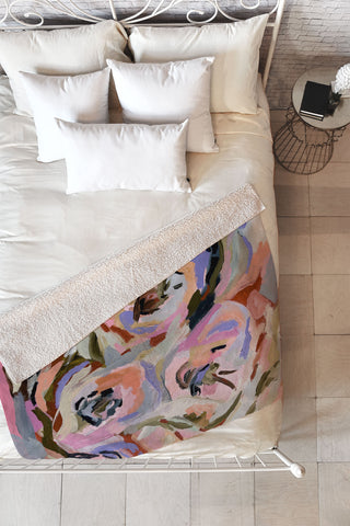 Laura Fedorowicz Expressive Floral Fleece Throw Blanket