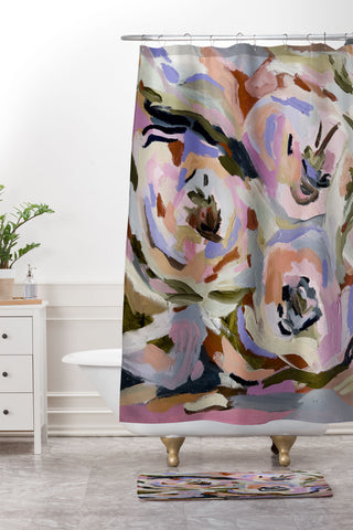 Laura Fedorowicz Expressive Floral Shower Curtain And Mat