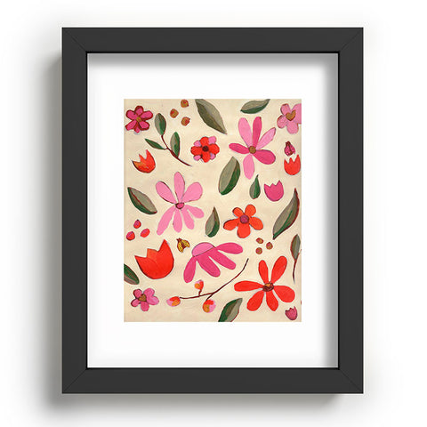 Laura Fedorowicz Fall Floral Painted Recessed Framing Rectangle