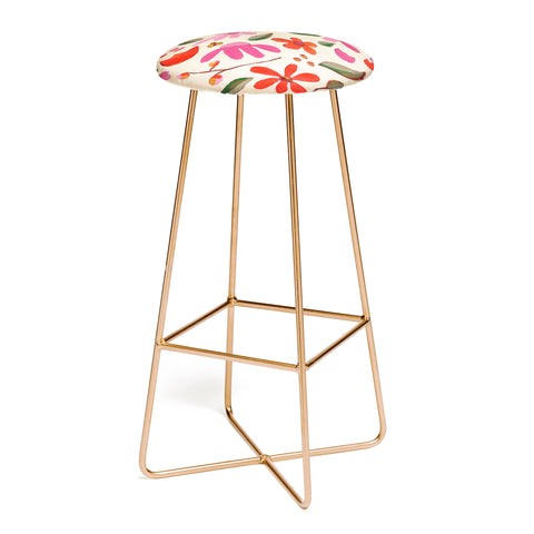 Laura Fedorowicz Fall Floral Painted Bar Stool